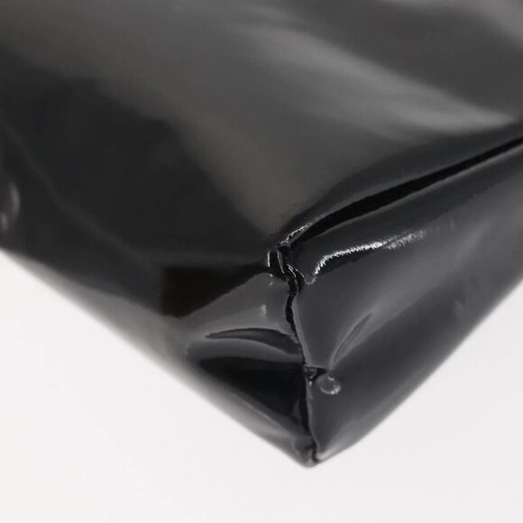 CHANEL Pouch Enamel Black Gold CC Auth 145547 - Picture 3 of 16